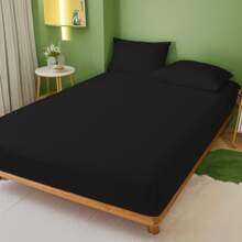 Microfiber Mattress Protector Water Resistance Anti-Wrinkle And Antibacterial Minimalism Solid Color - 黑色 - 查看 3
