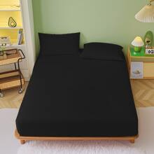 Microfiber Mattress Protector Water Resistance Anti-Wrinkle And Antibacterial Minimalism Solid Color - 黑色 - 查看 2