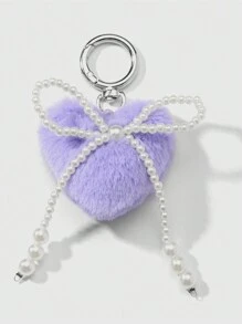 心形珍珠蝴蝶结钥匙扣 Y2k 蝴蝶结钥匙圈甜美包包汽车钥匙吊饰配饰女士女孩可爱心形钥匙扣，Y2K 珍珠蝴蝶结钥匙扣配饰，手袋美学包饰，汽车钥匙仿珍珠甜美蝴蝶结心形背包吊坠奢华吊坠钥匙扣情人节礼物新年礼物生日礼物时尚男女皆宜 - 彩色 - 查看 13
