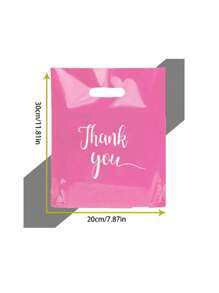 20/50pcs/Pack Party Favor Rose Red Reusable Gift Bags With Thank You Print, Christmas - Hot Pink - View 3