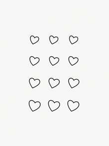 1pc Waterproof Temporary Tattoo Sticker, Hand-Drawn Heart Design, Body Art, Fake Tattoo, Glitter Tattoo For Finger, Wrist, Ankle, Unisex, Sweat-Proof