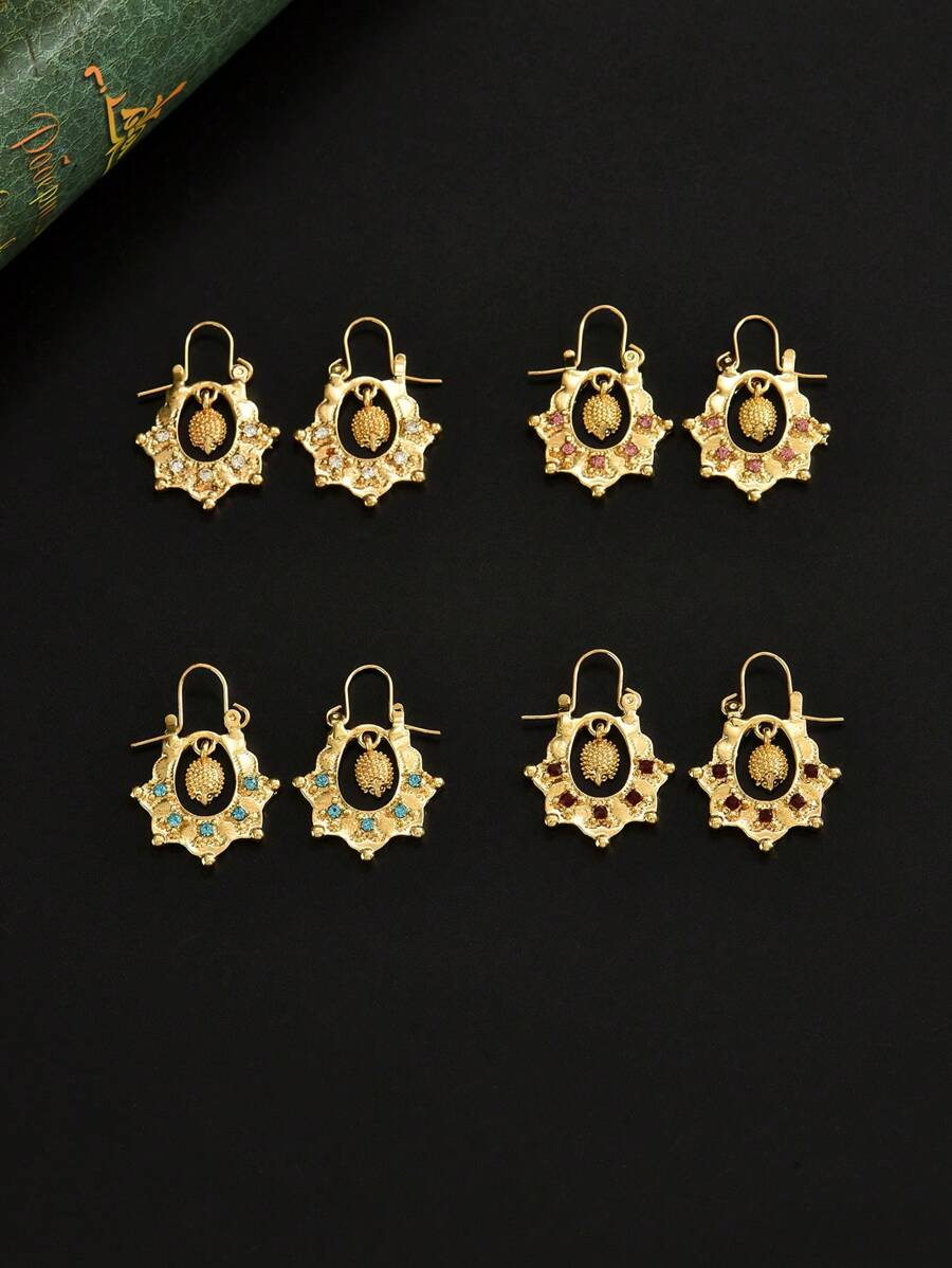 时尚新娘耳环，奢华刺猬形金吊坠耳环