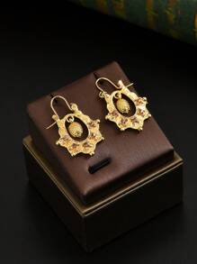 时尚新娘耳环，奢华刺猬形金吊坠耳环