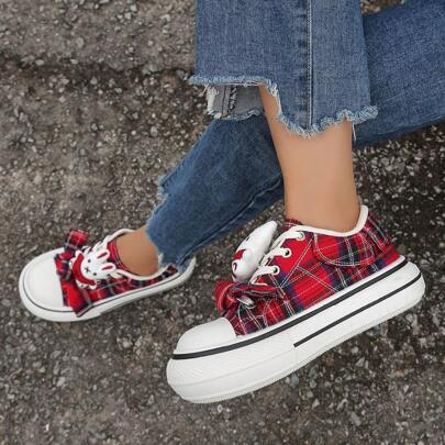 Damskie trampki z płótna, wygodne, kontrastowe, uniwersalne