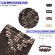 夹式接发真人发，雷米人发接发夹，女士，天然人发，14-24 英寸 8 件 - S4A - 查看 3