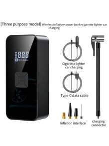 SUITU Compresor de aire portátil, 150PSI 4+N Múltiples modos de inflado, Múltiples métodos de suministro de energía, Inflado rápido Parada automática, Mini volumen con manómetro digital y iluminación LED, Inflador de neumáticos/Bomba de aire eléctrica/Bomba de neumáticos. Adecuado para automóviles, bicicletas, motocicletas, balones, regalos de vacaciones (Tenga en cuenta que el modelo del encendedor de cigarrillos solo se conecta al encendedor de cigarrillos del automóvil para su uso)
