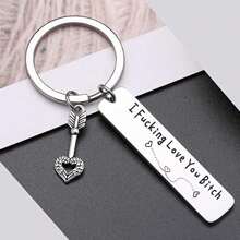 1 Peça Chaveiro de Aço Inoxidável com Letra Casual e Elegante para Namorada/Esposa/Melhor Amiga, Presente Decorativo para Mulheres, Presente de Aniversário/Dia dos Namorados, Decoração Não Festiva, Acessórios de Carro para o Dia dos Namorados, Pingente Escolar Fofo Gótico Y2k