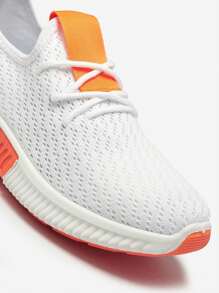 White Women's Sports Shoes With Pink Inserts Kedeti - Footwear