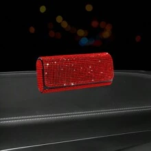 1 pièce Étui à lunettes décoratif avec strass, boîte de rangement pour lunettes