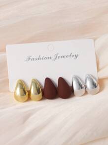 6er Set modische geometrische Tropfen-Ohrringe, eleganter Schmuck für alle Jahreszeiten, geeignet für den täglichen Gebrauch oder Partys, Urlaubsgeschenk - Verschiedenfarbig - Übersicht 3