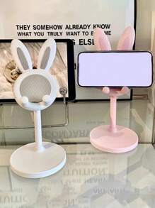 1 pieza Soporte de teléfono multiusos ajustable con forma de conejo lindo, soporte extensible y sostenedor perezoso para iPad/Tablet para escritorio, decoración creativa y carga, diseño antideslizante, adecuado para varios escenarios