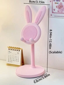 1 pieza Soporte de teléfono multiusos ajustable con forma de conejo lindo, soporte extensible y sostenedor perezoso para iPad/Tablet para escritorio, decoración creativa y carga, diseño antideslizante, adecuado para varios escenarios
