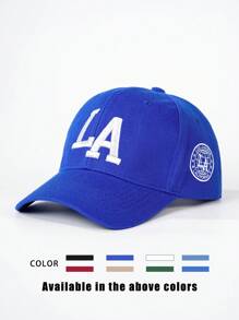1 pièce Casquette snapback à fausse fourrure brodée LA, chapeau de soleil ajustable pour l'extérieur pour hommes et femmes, convient aux voyages et à la plage au printemps/automne, style Y2K