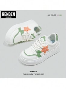 Women's Breathable Casual Sneakers With Thick Sole And Hidden Heel, Cute Style