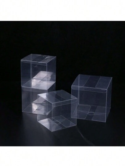 LIXUN 5 件透明礼品盒 - 透明 PVC 塑料礼品盒，适合感恩节、圣诞节、婚礼、派对、生日、糖果、咖啡和茶