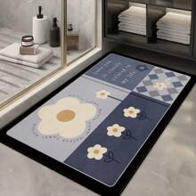 Floral Bathroom Absorbent Rug, Water Absorbent Mat, Quick Dry Non-Slip Doorway Mat, Foot Pad, Bathroom Kitchen Carpet, Outdoor Mat, Home Mat Entryway Decor Bathroom Kitchen Decor