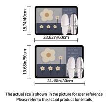 Floral Bathroom Absorbent Rug, Water Absorbent Mat, Quick Dry Non-Slip Doorway Mat, Foot Pad, Bathroom Kitchen Carpet, Outdoor Mat, Home Mat Entryway Decor Bathroom Kitchen Decor