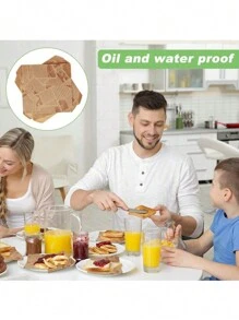 200/100/50 ark, vintagetryckt vaxpapper, fettsäkra matomslag, engångsmatomslag, airfryer-foder, för sandwich, hamburgare, stekt kyckling, etc., köksredskap, kökstillbehör - Multifärgad - Visa 6