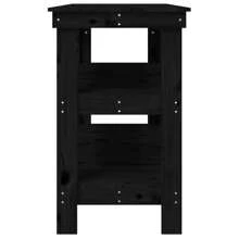 Solid Pine Workbench 142.0x80 Cm Sturdy Wood Craft Table Multi-Functional Workshop Tool Station - Black - View 5