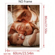1pc Personalized Custom Canvas Photo Poster With DIY Wooden Frame Or Frameless Poster, Perfect Gift For Family And Friends.Customized Photo Canvas, Canvas Poster, Canvas Print, Perfect Wall Decoration Painting, Canvas Painting, Perfect Love Anniversary Gift, New Year Gift, Valentine's Day Gift Gifts Birthday Graduation