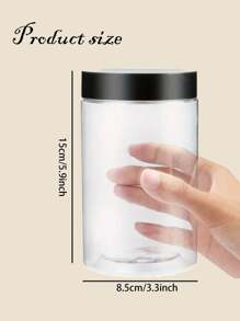 1pc Customized Clear Plastic Jars With Lids, Refillable, Leakproof, Short-Term Food Storage Containers, Clear Plastic Jars For Dried Fruits And Snacks - Multicolor - View 3