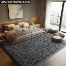 Black Carpet Super Soft Fluffy 9x12 Feet Rug For Bedroom, Fluffy Area Rug For Living Room Floor Rug, Fluffy And Comfortable Rug For Bedroom Room Decoration Dormitory Rug, Suitable For Living Room, Bedroom, Dining Room - Xám - Xem 5
