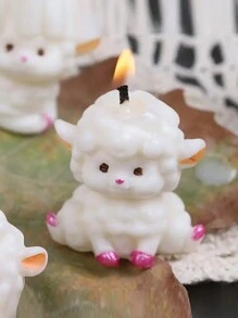 1pc 3D Cartoon Sheep Candle Silicone Mold DIY Cute Animal Lamb Shaped Diffuser Plaster Silicone Mold