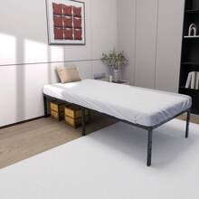 VA-Estructura de cama de metal cerúleo de 41,5 cm de altura con espacio de almacenamiento debajo de la cama - estructura de cama de metal con plataforma para adolescentes y adultos - negro