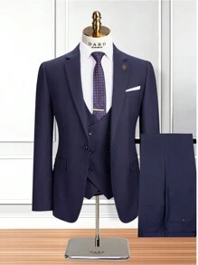 DAROuomo Men Suits Slim Fit For Business Work And Wear 3Pcs Set DRV6158
