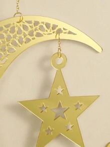 1Pc Moon Star And Moroccan Lantern Wall Decor, Lantern Shaped Wall Decoration, Bohemian Home Decor Accent, Home Decor For Party, Living Room, Bedroom Rama Decoration,Home Decor ,Room Decor,Wall Decor Gifts Birthday Graduation E-I-D