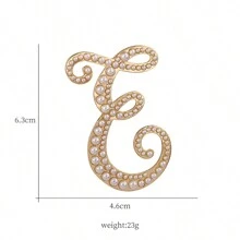 26pcs Pearl Letter Brooch Pins, Vintage Clothing Decorative Accessories, Anti-Slip Fastener Accessory