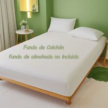 Microfiber Mattress Protector Water Resistance Anti-Wrinkle And Antibacterial Minimalism Solid Color - White - View 3