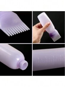2 piezas/1 pieza Botella de tinte de pelo morado de precisión de calidad de salón - Cepillo peine para raíces de gran capacidad, Herramientas profesionales para coloración y peinado del cabello, Accesorios para el cabello