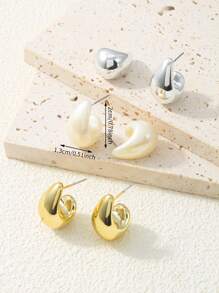 6er Set modische geometrische Tropfen-Ohrringe, eleganter Schmuck für alle Jahreszeiten, geeignet für den täglichen Gebrauch oder Partys, Urlaubsgeschenk - Verschiedenfarbig - Übersicht 6