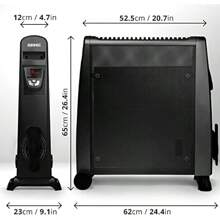 Electric Heater Oil  Convection Heaters Micathermic Panel Heaters Portable Radiator Mica Panels Convector Radiators For Home Bedroom Office Garage Heating - Black-HV102 - View 5