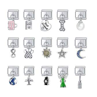 Pulsera de dije con diseño de piedra natal para mujeres, pulsera inicial para niñas, dijes italianos de 9mm, herramienta de apertura de dijes, pulsera hecha a mano DIY, regalos de joyería de eslabones