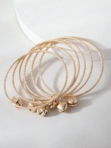 6 قطع أساور رائعة للأطفال من 3 إلى 10 سنوات بتصميم النجوم والأجراس المتداخلة، هدية عيد للأطفال