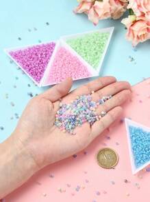 Approx. 1100pcs 3mm Round Glass Frosted Pearl Beads, For DIY Jewelry Making And Decoration