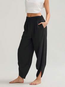 Bohemian Meditation Yoga Harem Style Pants - Black - View 3