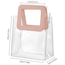 6 Stück - transparente Geschenktüte mit Griff, kleine transparente PVC-Geschenktüte aus schwerem Material, wiederverwendbare PVC-Tasche, Geschenktüte für Hochzeit, Shopping, Brautjungfern-Geschenk, Valentinstag-Geschenk