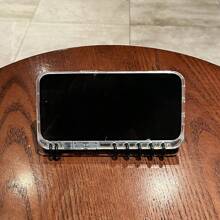 1 件适用于 iPhone11 12 13 14 PROMAX 15 翻盖式手机壳 - 透明 - 花朵和黑色圆环