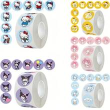Sanrio 500 piezas/Rollo Pegatinas Kawaii de Sanrio, Hello Kitty Melody Kuromi Cinnamurol, Calcomanías de grafiti para equipaje, pegatinas de decoración, pegatinas de cierre de regalo, regalos autorizados para decoración de cumpleaños, graduación, habitación, hogar, pared, baño, dormitorio, sala de estar, casa, papel tapiz personalizado, decoración escolar, sorpresa escolar, decoración de dormitorio, útiles escolares, pegatinas divertidas, suministros de scrapbooking