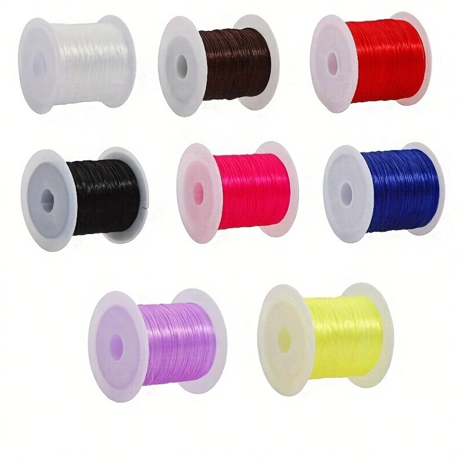 8-Piece Set Of Bracelet Elastic Cord, Bracelet Elastic Cord Bead Cord Jewelry Cord, Necklace, Clay Beads, Pony Beads