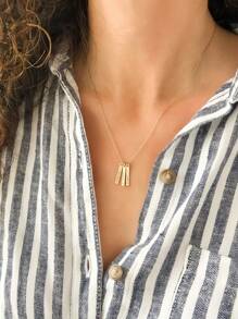 1PC A Variety Of Styles, Engraved With Multiple Names Vertical Strip Necklace, Exquisite Strip Necklace, Suitable For Mother's Day Gift, The Best Gift For Family And Friends, Suitable For All Occasions.