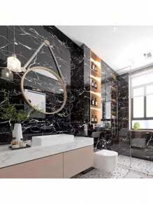 2/5/8 piezas Pegatinas de azulejos de cerámica autoadhesivas, fondo de imitación de mármol, decoración de pared, material de PVC resistente al agua y al aceite, papel tapiz de baño, pegatinas de azulejos de cerámica, adecuado para cocina, sala de estar, baño, dormitorio, paneles de pared extraíbles, papel tapiz, artículos de decoración de primavera para renovar su hogar, pegatinas de decoración Rama, regalos de cumpleaños, graduación, decoración de habitaciones