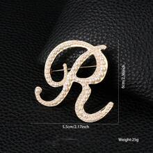 26pcs Pearl Letter Brooch Pins, Vintage Clothing Decorative Accessories, Anti-Slip Fastener Accessory