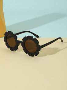 1pc Kids Cute Floral Pattern PC Fashionable Eyeglasses, Suitable For Playing, Going Out, And Home Decoration - Multicolor - View 4