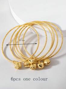 6 قطع أساور رائعة للأطفال من 3 إلى 10 سنوات بتصميم النجوم والأجراس المتداخلة، هدية عيد للأطفال