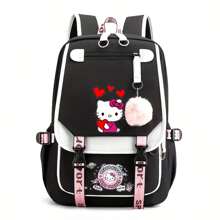 Sanrio Sanrio Hello Kitty Cute Large Capacity Backpack, Student Backpack Simple Casual Backpack With Headphone Jack And Charging Port