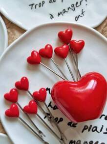 An5/6/ 11-Piece Heart-Shaped Dessert Fork Set, Stainless Steel Fruit And Cake Fork, Romantic Snack Selection For Valentine's Day, Mother's Day, Wedding And Party Gifts